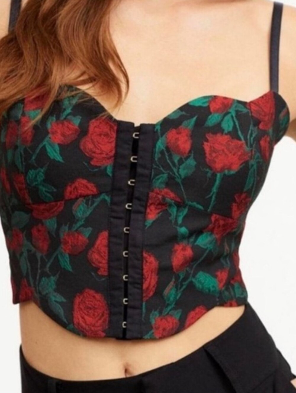 NWOT For Love & Lemons x Victoria's Secret Vivien Bustier S Black Rose